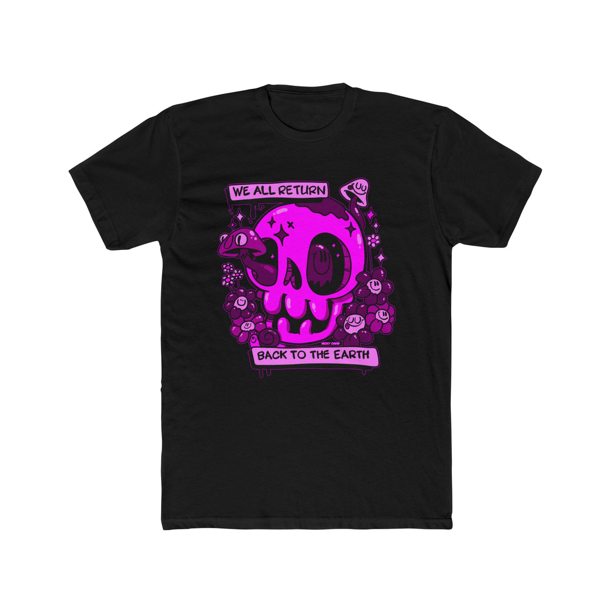 Copy of We All Return Tee — Neon Green Skull "Back to the Earth" Graphic T-Shirt
