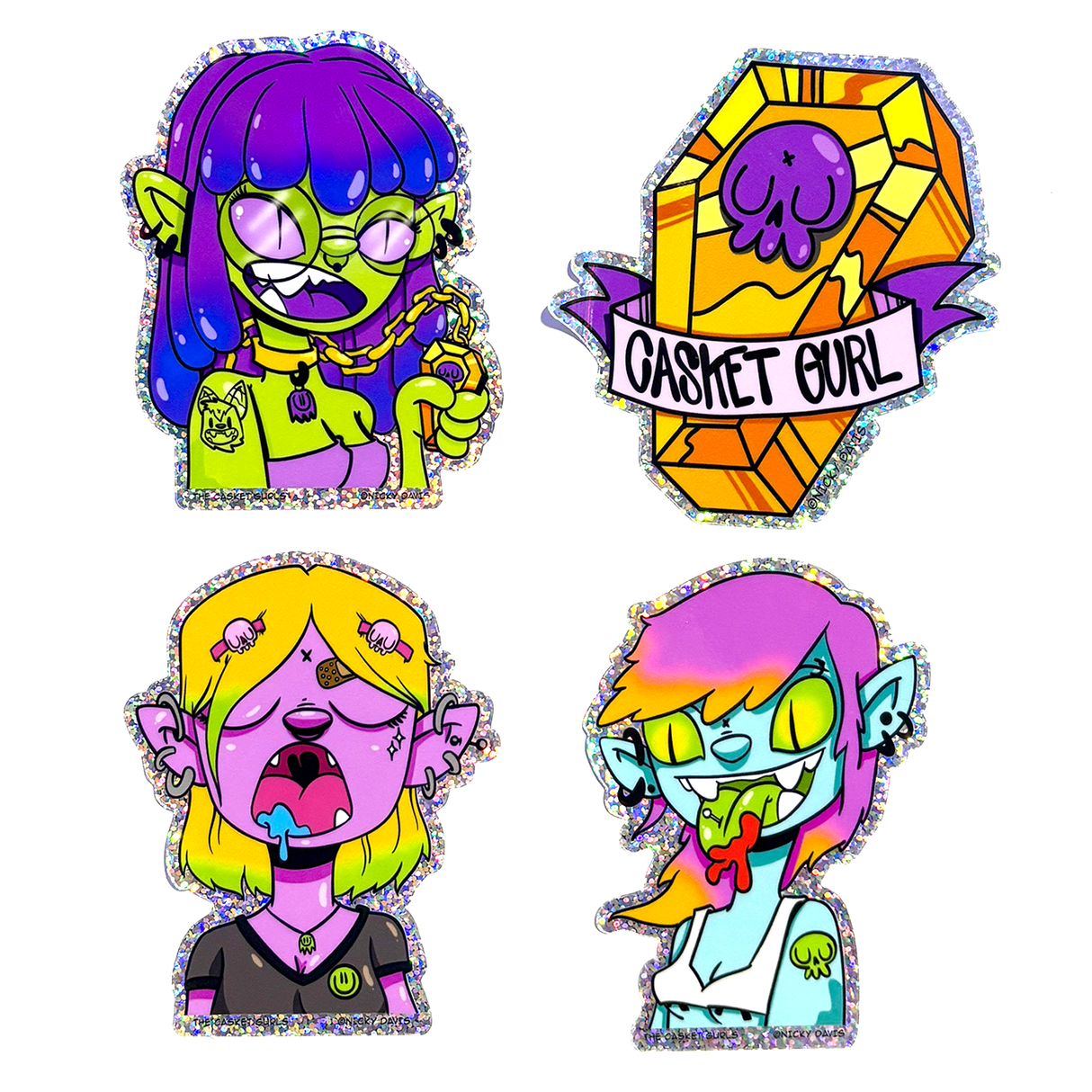 The Casket Gurl Sticker Packs (ALL 4 STICKERS)